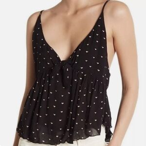 FREE PEOPLE Intimately Riviera Romance Cami Crop Front Knit Babydoll Tank M